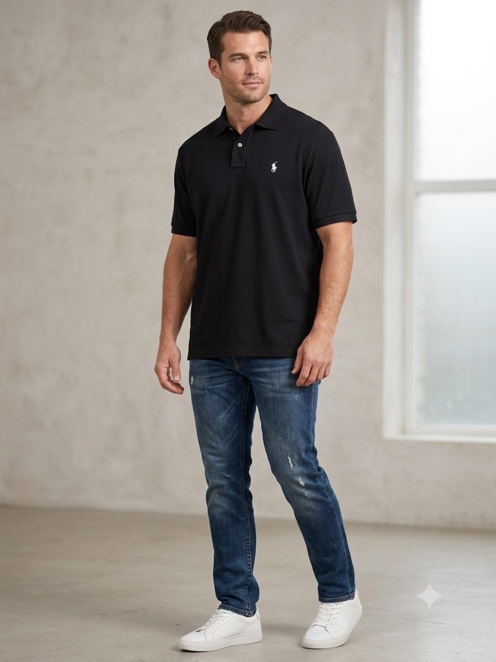 Polo Ralph Lauren Men's Classic Fit Short Sleeve Polo Shirt Black XXL White Pony